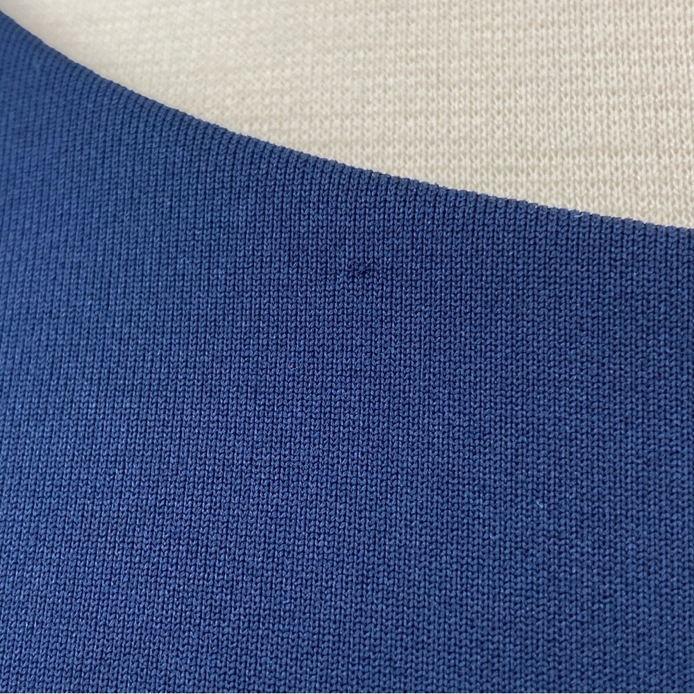 Calvin Klein Navy Blue Side Pleated Classic Sleeveless Midi BodyCon Sheath Dress - Picture 3 of 16